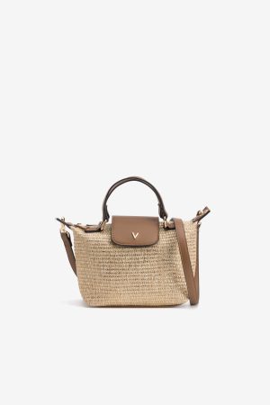 Bolso beige con detalles dorados