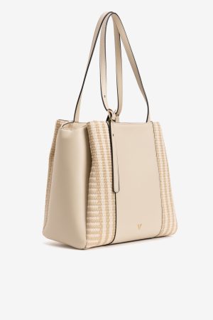 Bolso beige efecto rafia