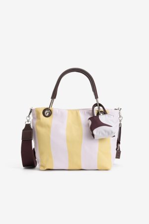 Bolso rayas amarillo y blanco