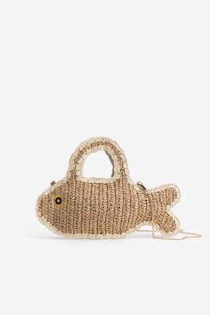 Cartera beige claro pez